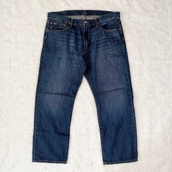 POLO Ralph Lauren Men Dark Wash Straight Fit Jeans US36 Western Preppy Classic - Picture 3 of 12